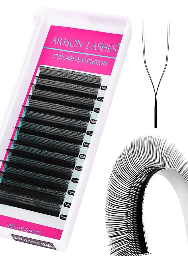 ARISON LASHES U Shaped YY Lashes Cluster Extensions Natural Soft Wispy Volume 2DUU False Eyelashes Matte Black Lashes(U-0.07D-15mm) - Image 1