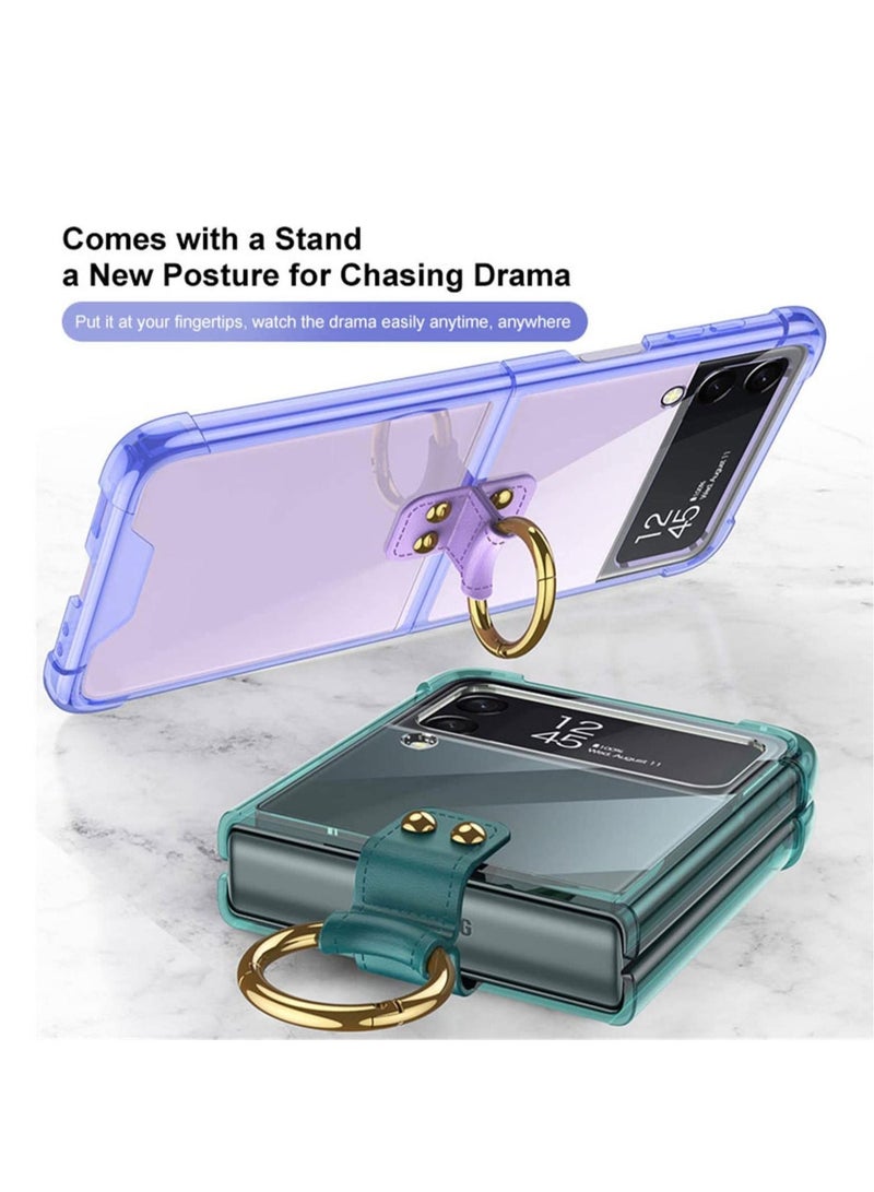 Raxoom Samsung Z Flip 4 Case, Galaxy Z Flip 4 Clear Case with Ring Stand Protective Cover for Samsung Galaxy Z Flip 4 5G - Image 5