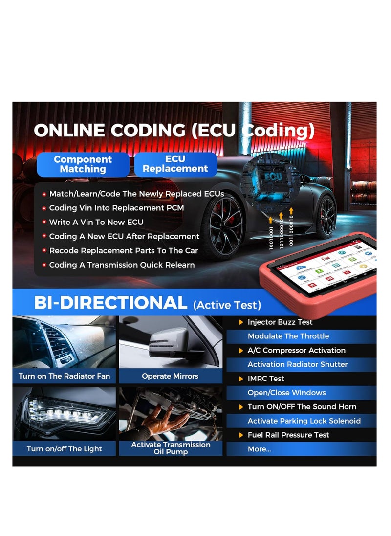 Launch LAUNCH X431 PROS V+ 5.0 Elite Bidirectional Scan Tool with 2025 Newly Released DBSCar VII Connector,38+ Reset for All Cars,ECU Online Coding,CANFD,FCA AutoAuth,VAG Guide,2 Yrs F-Ree Update  - Image 3