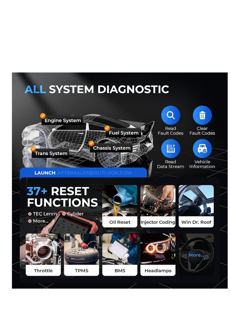 Launch LAUNCH X431 PROS V+ 5.0 Elite Bidirectional Scan Tool with 2025 Newly Released DBSCar VII Connector,38+ Reset for All Cars,ECU Online Coding,CANFD,FCA AutoAuth,VAG Guide,2 Yrs F-Ree Update  - Image 4