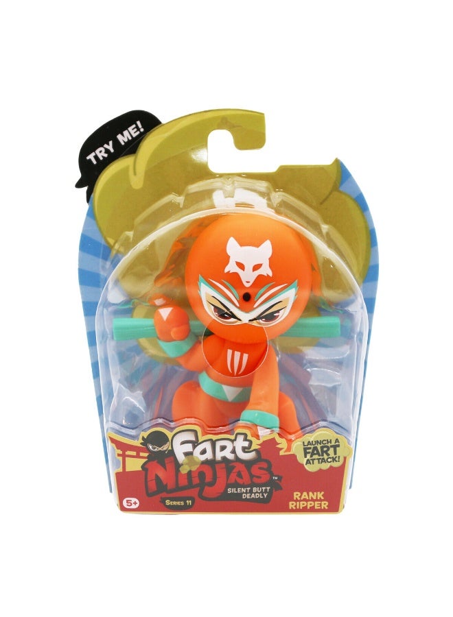 Fart Ninjas Series 11 Motion-Activated Fart Noises Collectible Figure - Rank Ripper, Battery Operated