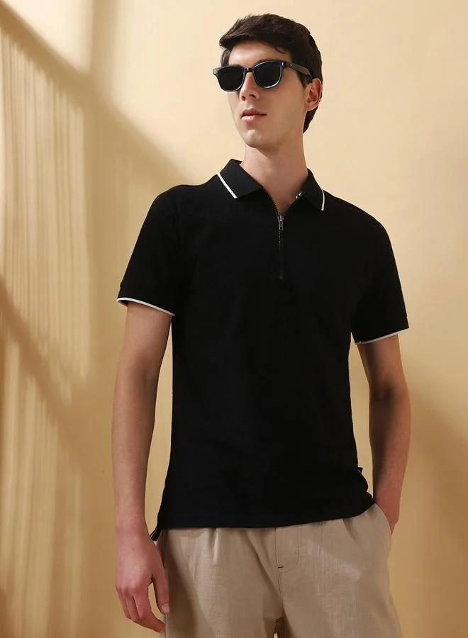 Men's Meteorite 100% Cotton Solid Pattern Regular Fit T-Shirt