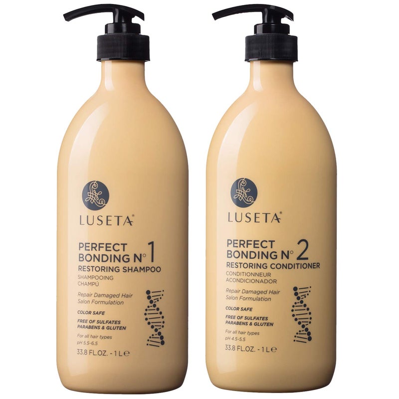 L LUSETA Luseta Perfect Bonding Restoring Shampoo & Conditioner Set, Bond Strengthening & Color Longevity for All Hair Type, Bond Repair Shampoo and Conditioner Set Sulfate & Paraben Free, 2x33.8 oz - Image 1