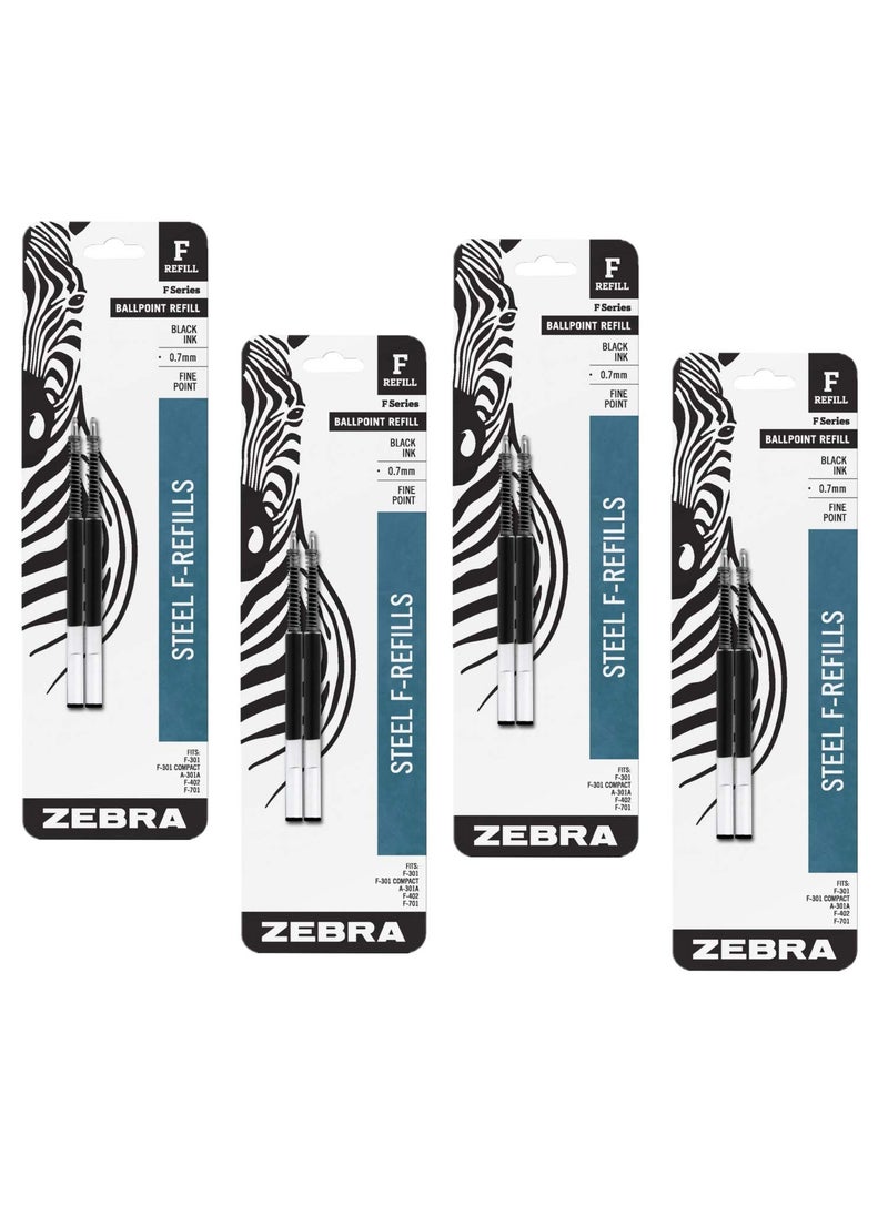 ZEBRA Refill for F301, F301 Ultra, F402, 301A, Spiral Ballpoint, Fine, Black, 2/Pack  - Image 1