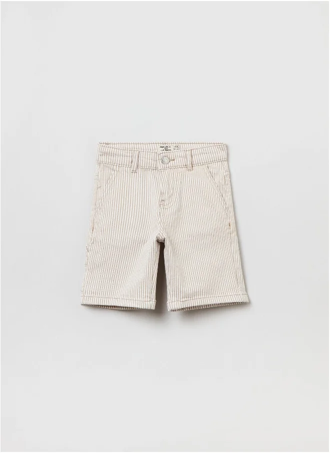 Ovs Denim shorts with striped pattern