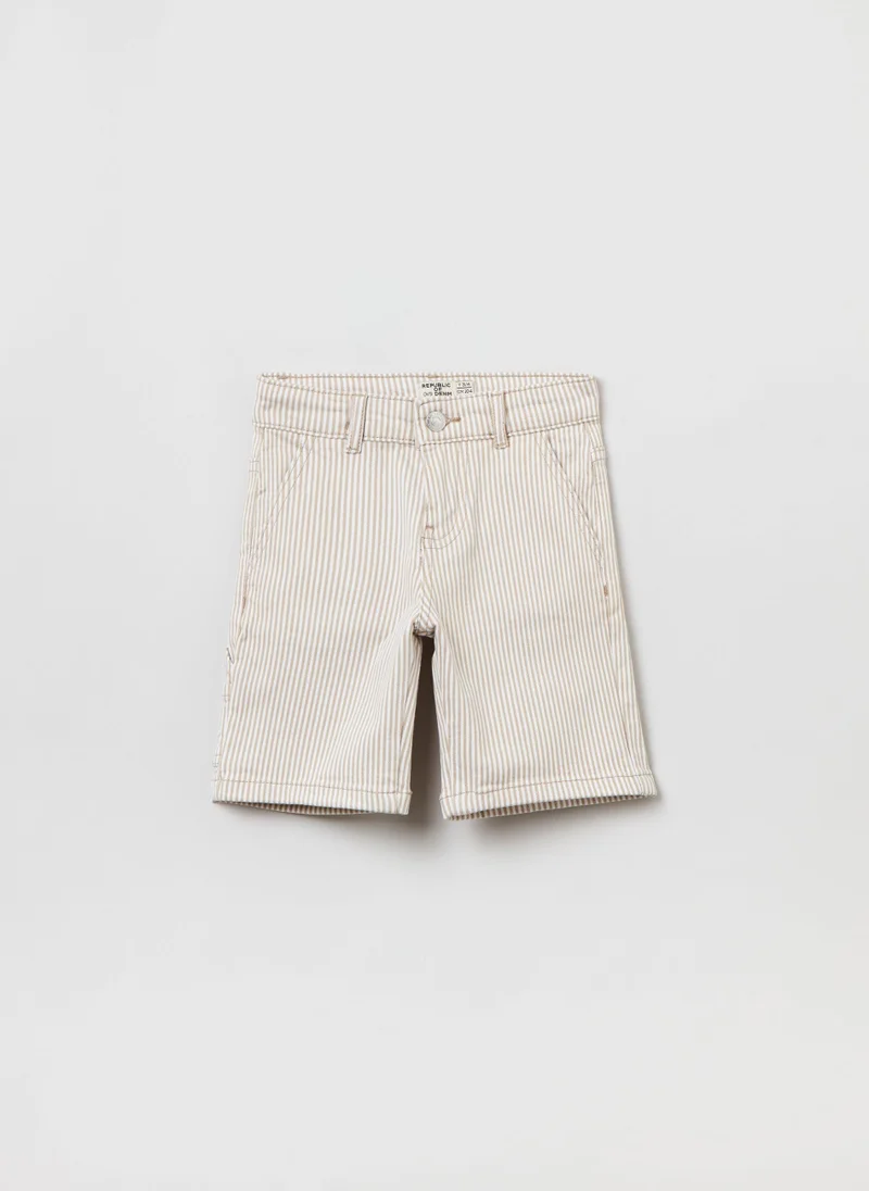 Ovs Denim shorts with striped pattern