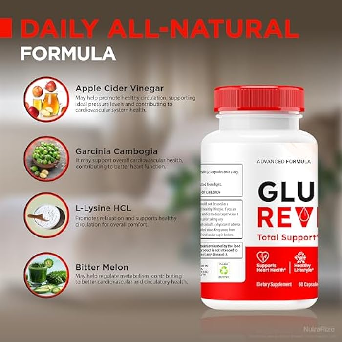 NutraRize (2 Pack) Gluco Revive - Official Gluco Revive Pills for Stable Levels, Circulation, and Overall Health, Natural GlucoRevive Support For Well-Being, GlucoRevive Pastillas Review (120 Capsules) - Image 5