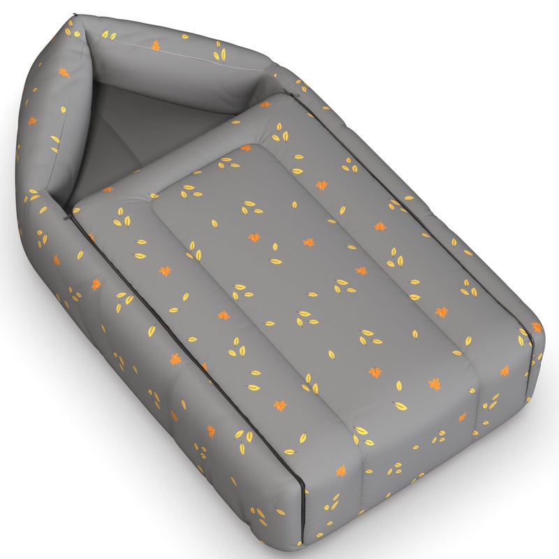Cherilo Cherilo 3 in 1 Baby Bed, Sleeping Bag & Carry Nest, Cotton Baby Bedding for New Born & Infant, Portable Bassinet, for Baby Carrying & Unisex Baby Sleeping Bed, 0M+ (Grey Leaf) - Image 1