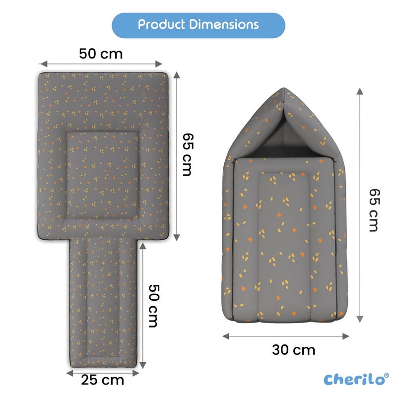 Cherilo Cherilo 3 in 1 Baby Bed, Sleeping Bag & Carry Nest, Cotton Baby Bedding for New Born & Infant, Portable Bassinet, for Baby Carrying & Unisex Baby Sleeping Bed, 0M+ (Grey Leaf) - Image 5