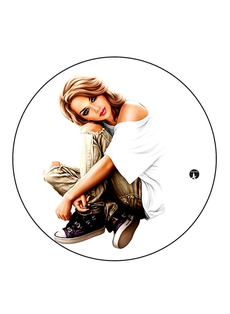 RKN Woman Printed Fridge Magnet  Round  Multicolour - Image 1