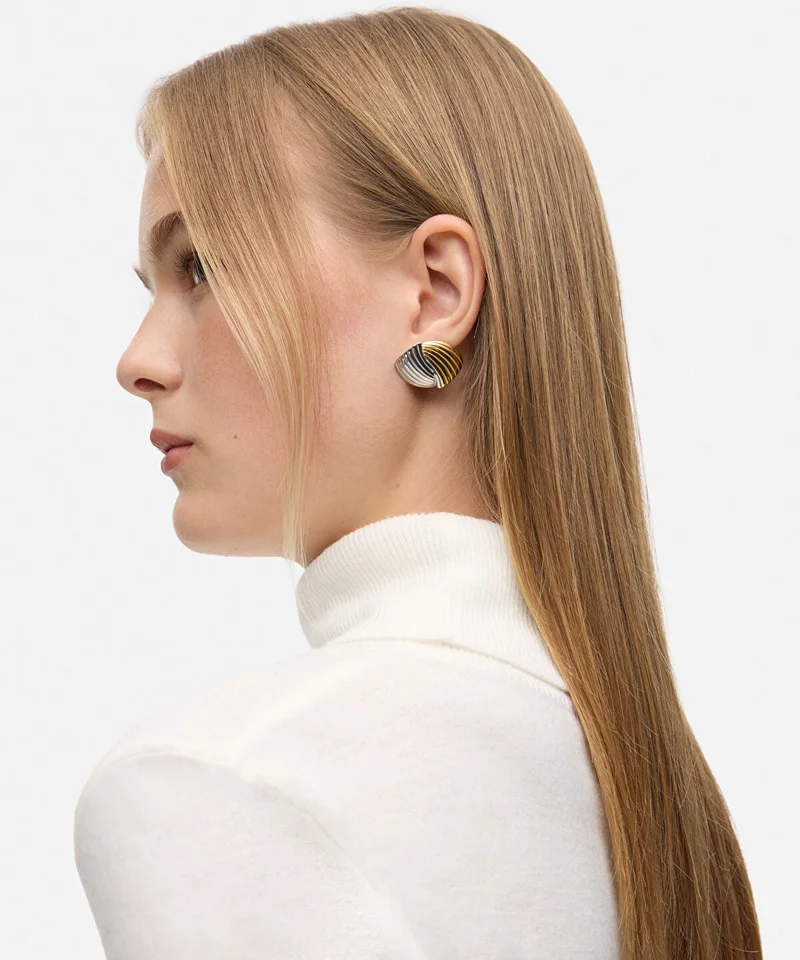 ابيكول Two Pairs of Stainless Steel Earrings