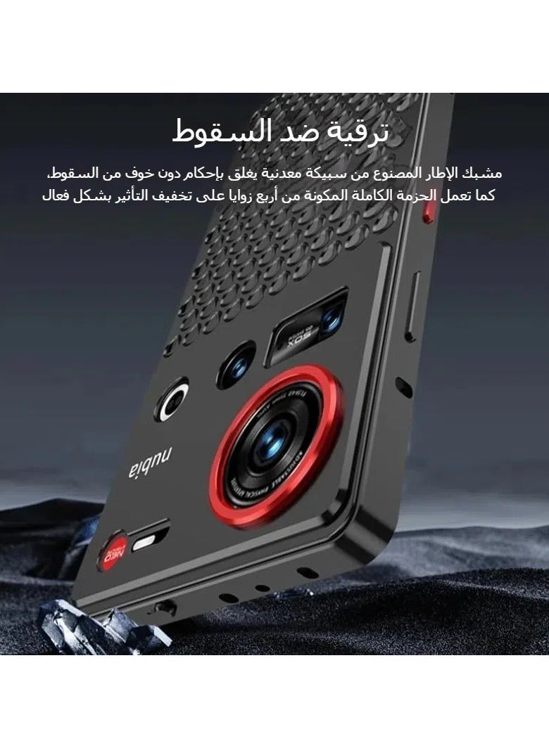 general Compatible with ZTE Nubia Z70 Ultra Case luxury honeycomb hole heat dissipation aluminum alloy metal frame heat dissipation cover anti-shock back cover - Image 4