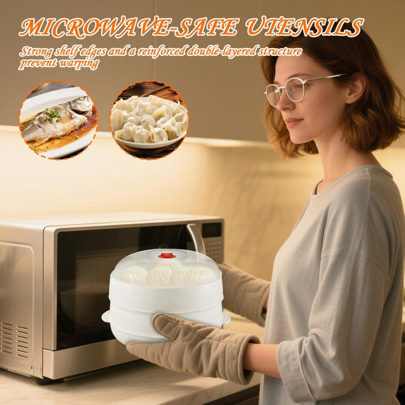 بخار الميكروويف للخضروات والمعكرونة والزلابية تصميم مدمج الطابق الثاني - Image 4