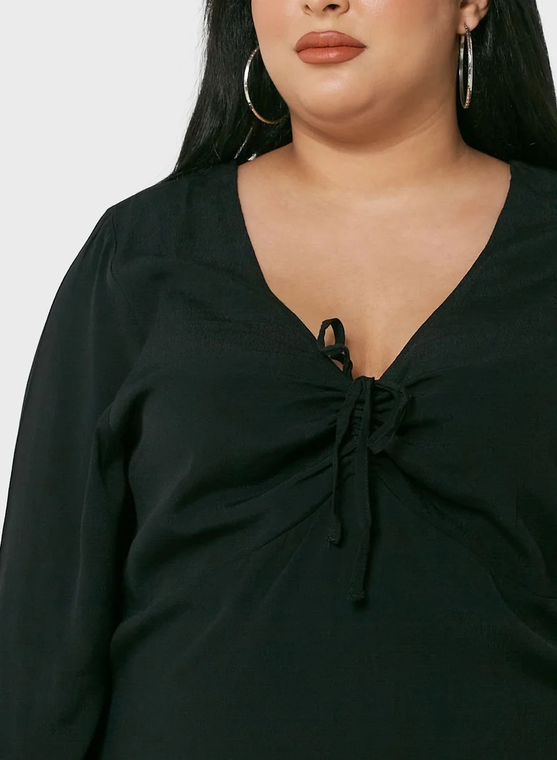 Cotton On Curve Tie-Neck Mini Dress