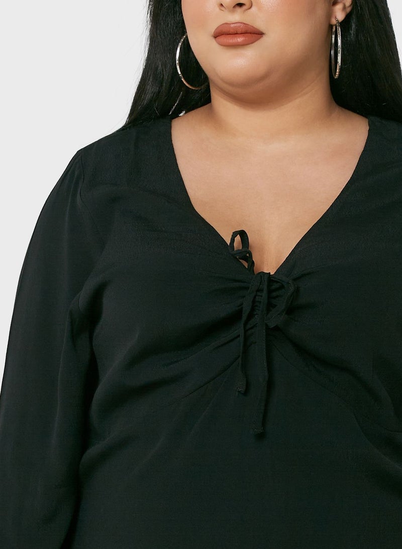 Cotton On Curve Tie-Neck Mini Dress - Image 3