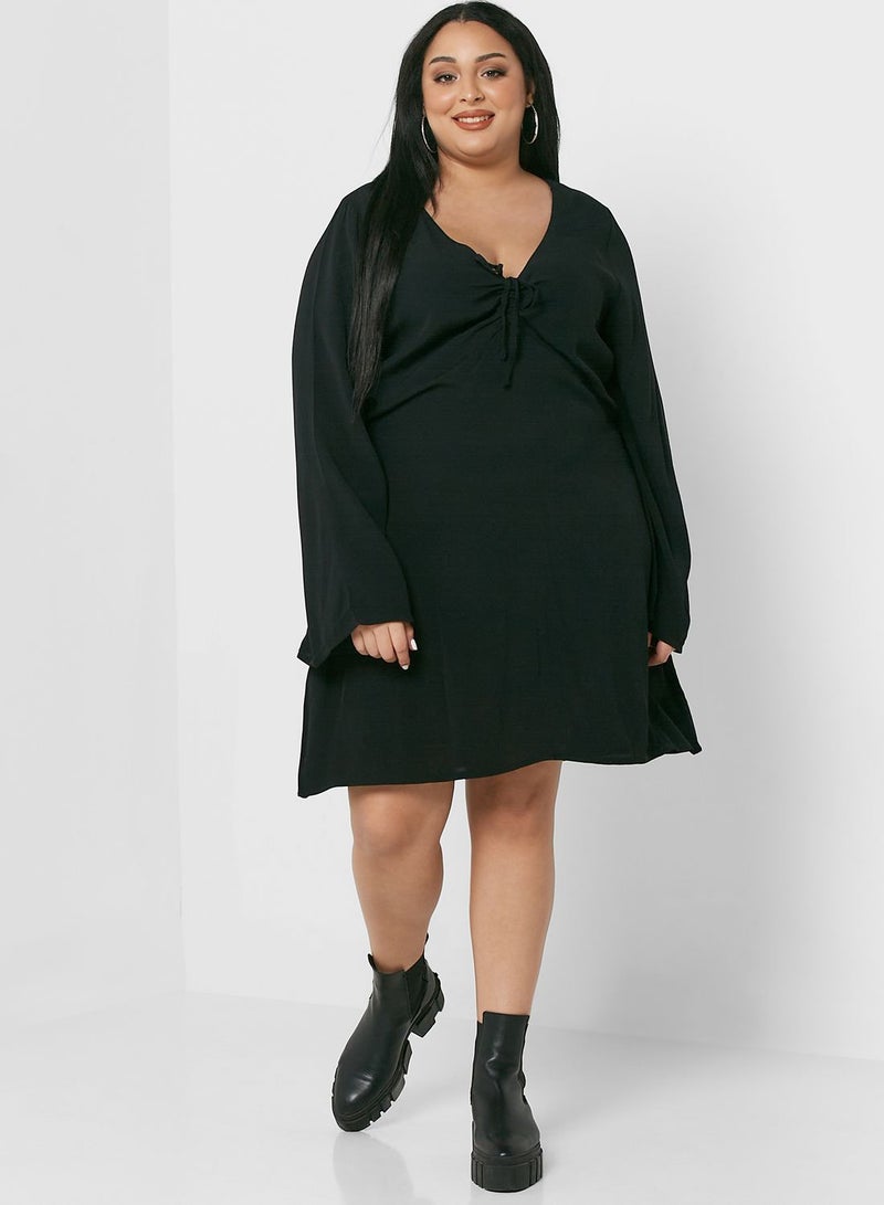 Cotton On Curve Tie-Neck Mini Dress - Image 1