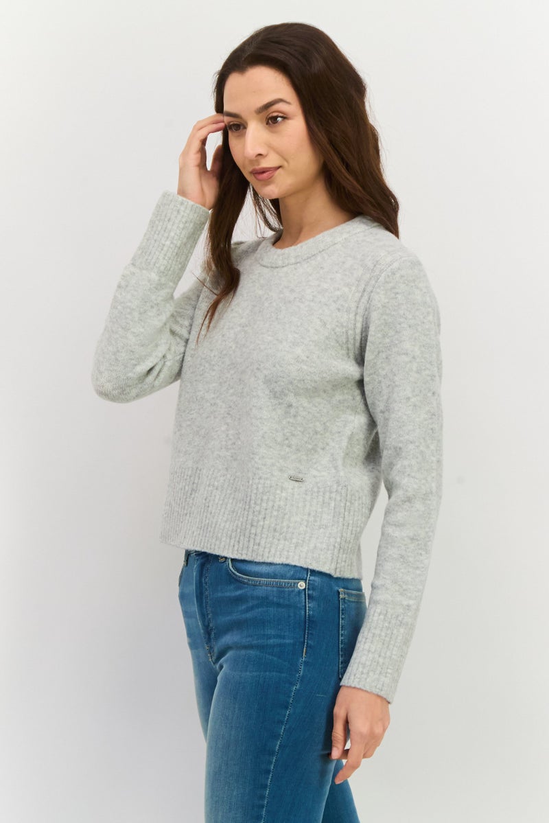 Pepe Jeans سويت شيرت نسائي بأكمام طويلة وياقة دائرية، رمادي فاتح - Image 4