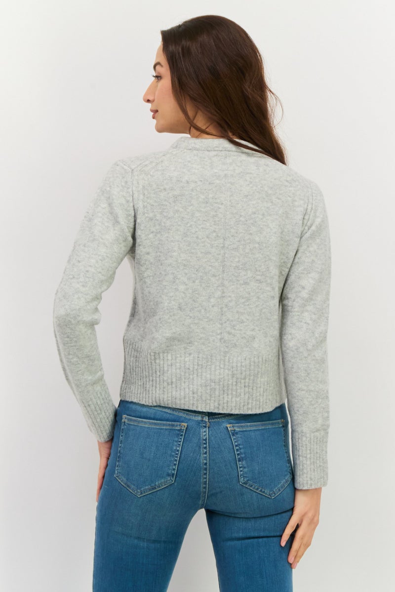 Pepe Jeans سويت شيرت نسائي بأكمام طويلة وياقة دائرية، رمادي فاتح - Image 3