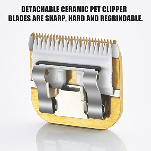 Sodaer 2 Packs #30 Clipper Blade Dog Grooming Compatible with Andis Clippers Detachable Ceramic Sharp Also Compatible with Wahl/Oster Dog Clippers1/50 0.5mm Cut Length (Gold) - Image 3