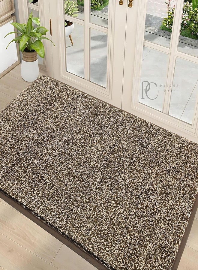 Prisha Cart Rectangular Cushion Noodle Mat For Home Entrance, Heavy Indoor Outdoor Anti Slip PVC Floor Mat For Bedroom, Kitchen, For Bathroom, Doors, Office, Door Mat, Bath Mat (2 x 4 Ft , Beige) - Image 2