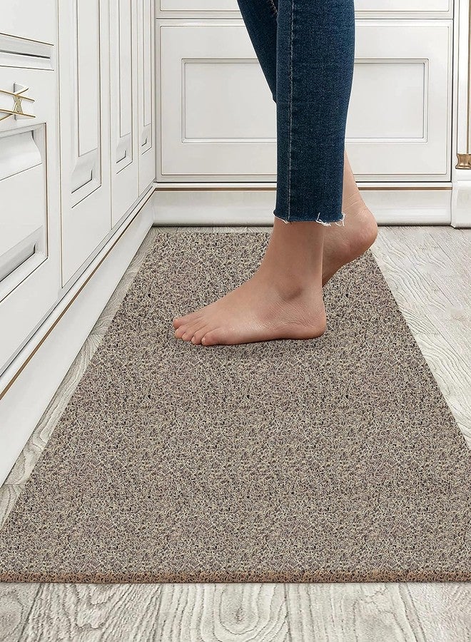 Prisha Cart Rectangular Cushion Noodle Mat For Home Entrance, Heavy Indoor Outdoor Anti Slip PVC Floor Mat For Bedroom, Kitchen, For Bathroom, Doors, Office, Door Mat, Bath Mat (2 x 4 Ft , Beige) - Image 1