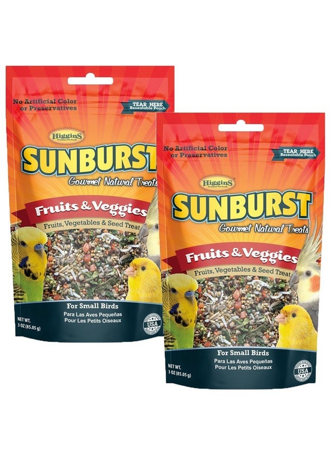Higgins Sunburst Fruits & Veggies Gourmet Treats for Small Birds (2 Pack) - Image 1