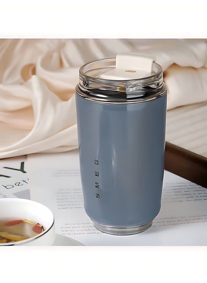 Smeg Travel Coffee Mug, Insulated Beverage Cup with Leakproof Lid, Long-Lasting Coffee Tumbler with Lid, Travel Coffee Thermos (Dark Gray) - Image 1
