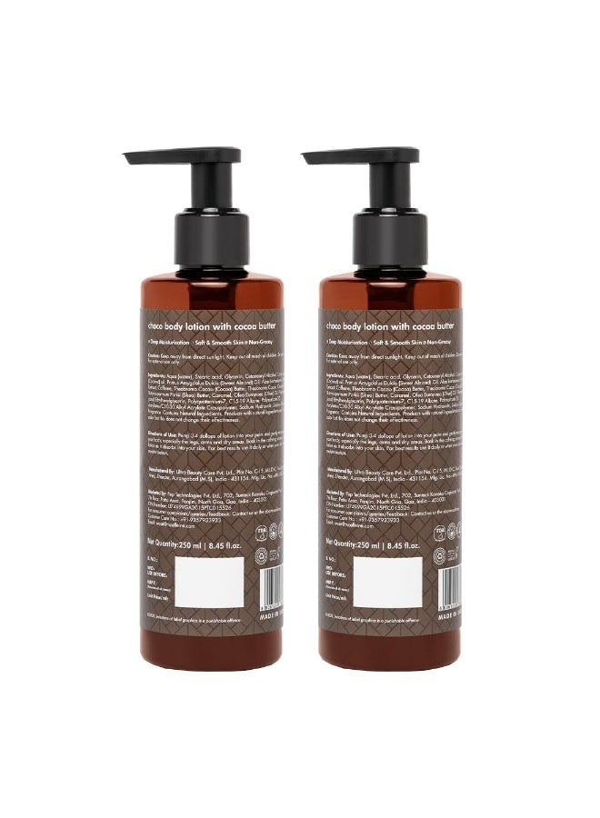 إم كافيين لوشن الجسم إم كافيين المرطب العميق بنكهة الشوكولاتة للبشرة الجافة (عبوة من قطعتين) | مرطب للجسم لجميع المواسم بزبدة الكاكاو وزبدة الشيا | لوشن للجسم غير لزج للنساء والرجال (500 مل) - Image 3