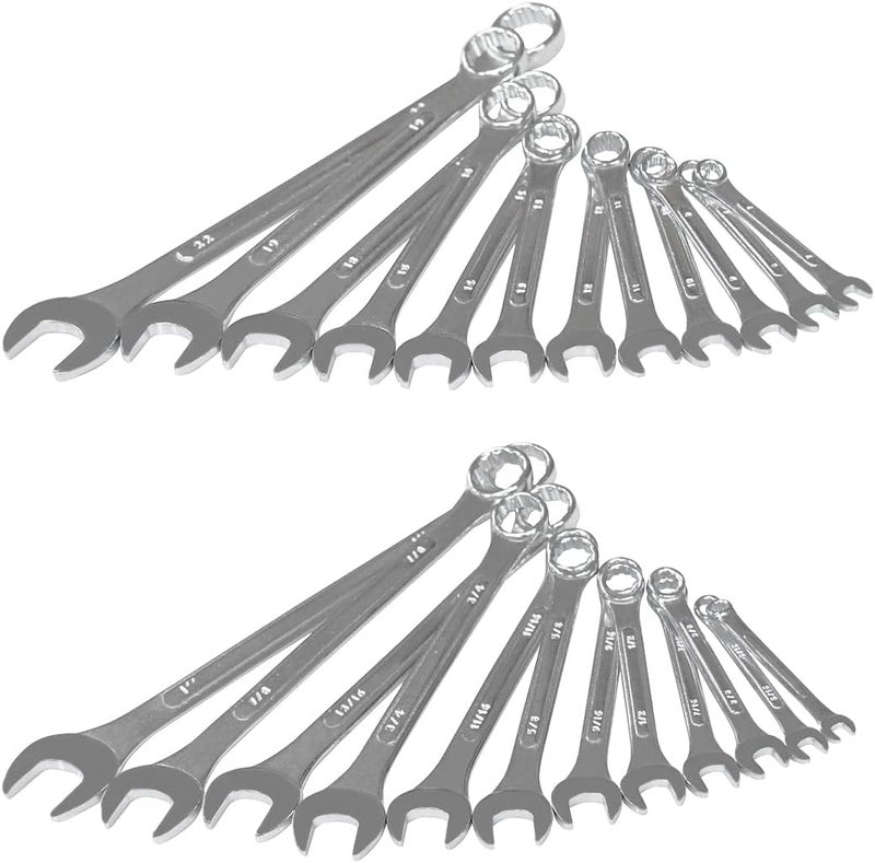 GRIP 89358 24-Piece MM/SAE Combination Wrench Set - Chrome Finish - Image 2
