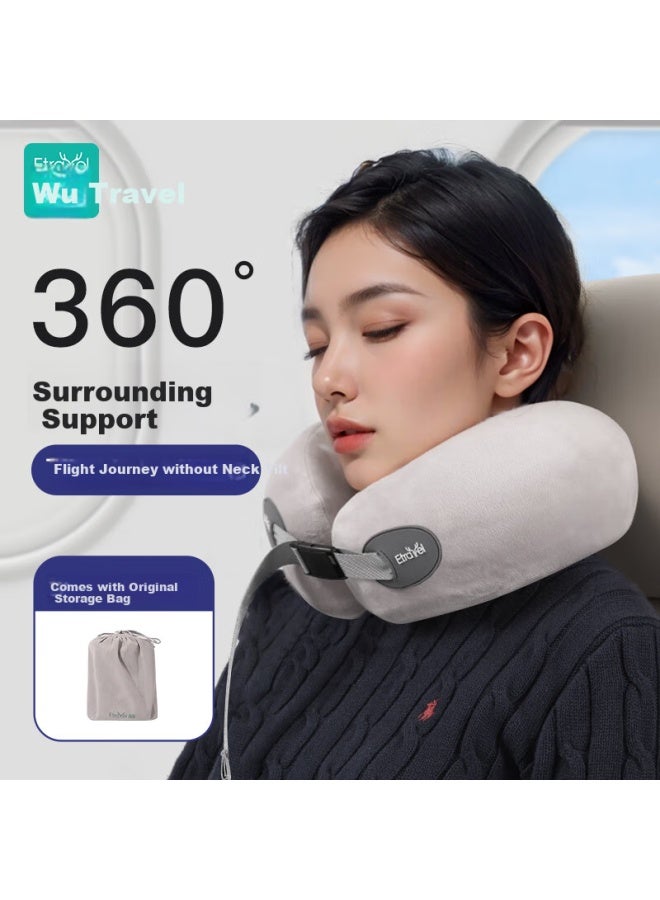 ETRAVEL Etravel U-shaped Travel Pillow Nap Pillow Neck Pillow Airplane High-speed Rail Car Portable Sleeping Pillow Business Travel Artifact Yellow  - Image 2