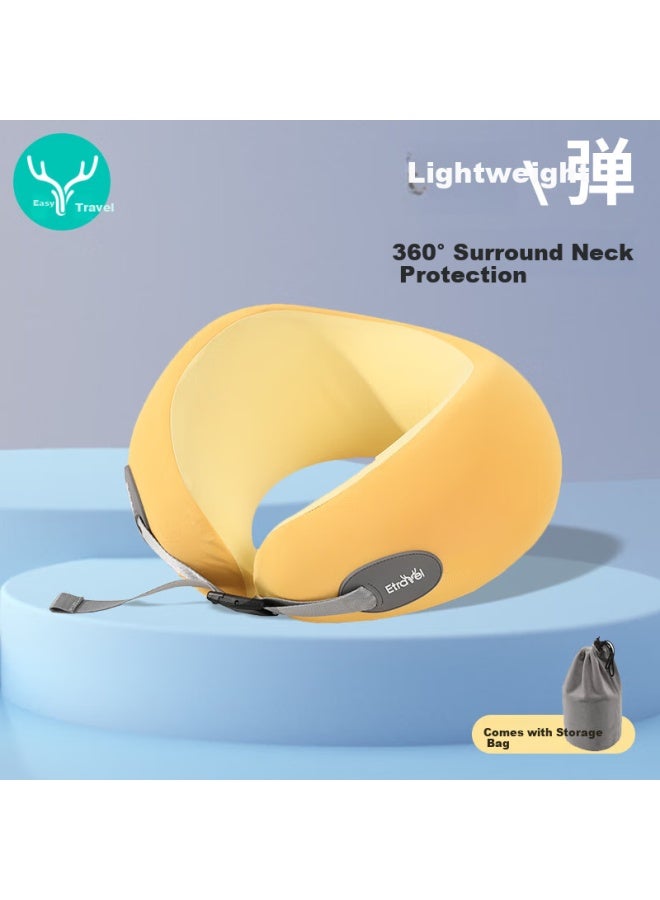 ETRAVEL Etravel U-shaped Travel Pillow Nap Pillow Neck Pillow Airplane High-speed Rail Car Portable Sleeping Pillow Business Travel Artifact Yellow  - Image 1