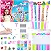 MOMUSE 50 Accessories DIY Pen Making Kit Fun Pen Creator Studio Making 12 Sparkly Pens with Sequins Beads Creative Art Craft Kits Birthday Back School Gift for Kids Tweens Girls 6 7 8 9 10 Years - Image 2