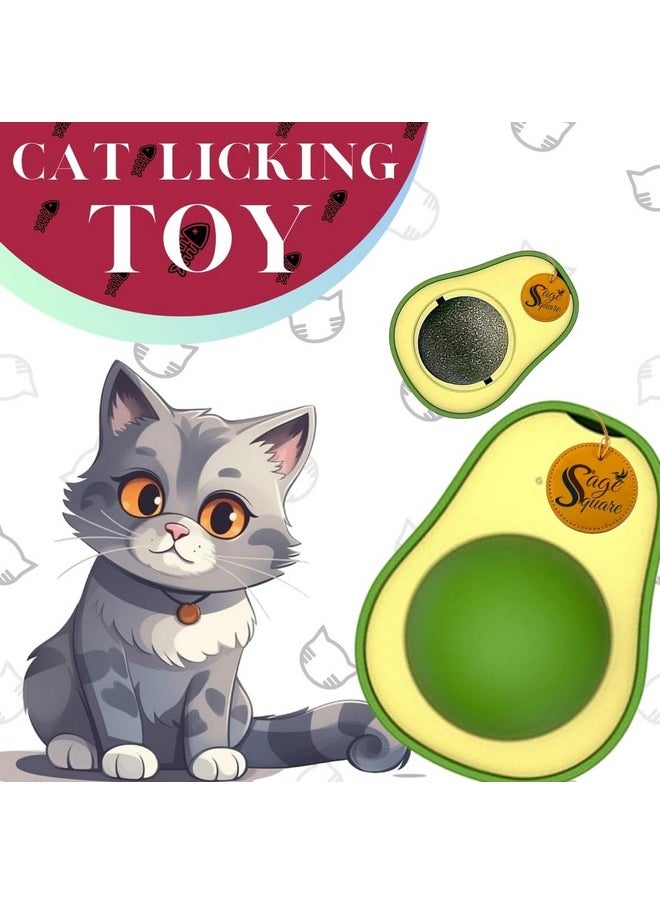 Sage Square Catnip Minty Avacado Ball Toy For Cats, Avacado Shape Catnip Toy, Funny Kitten Toy, Interactive Cat Toy For Indoor, Cat Mint Licking Ball (Avacado Shape)  - Image 2