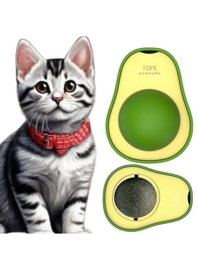Sage Square Catnip Minty Avacado Ball Toy For Cats, Avacado Shape Catnip Toy, Funny Kitten Toy, Interactive Cat Toy For Indoor, Cat Mint Licking Ball (Avacado Shape)  - Image 1