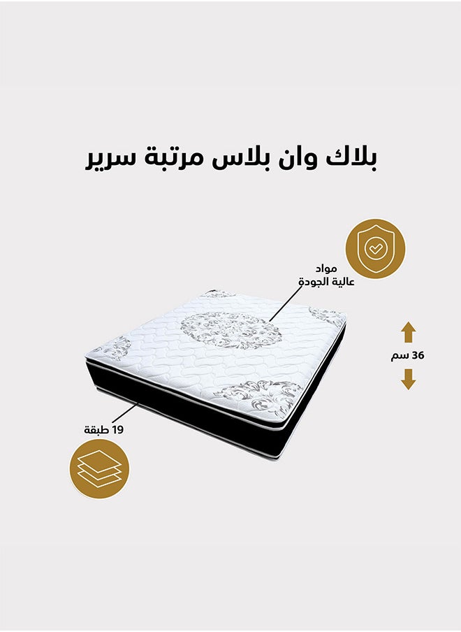 إن - هاوس بلاك وان بلس | مرتبة سرير متعددة الطبقات بوجهين 19 طبقة 19 ارتفاع 36 سم قياس كوين - 120x200 سم - أسود وأبيض  - Image 3