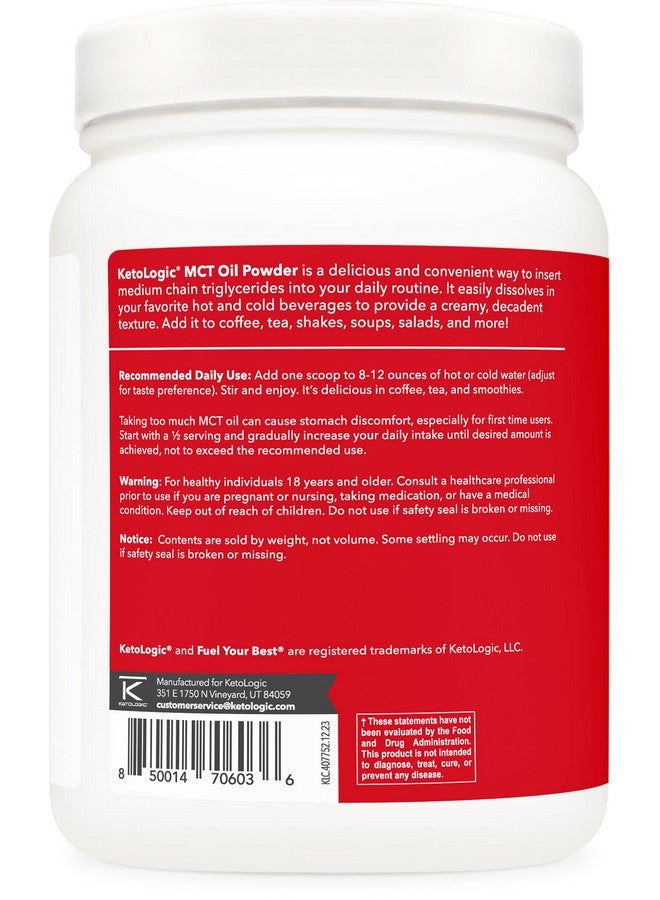 Ketologic MCT Oil Powder Hazelnut Cream (1 LB) - Keto Coffee Creamer & Energy Support - 41 Servings of Medium Chain Triglycerides for Focus & Fuel - Image 3