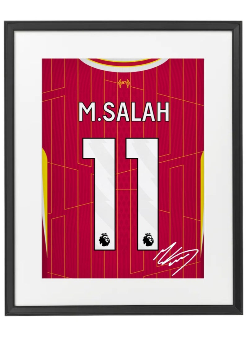 Boomah Accessories Mo Salah Liverpool Shirt Autographed Framed Poster 50x40cm - Football Memorabilia, Soccer Collectible, Gift for Fans 