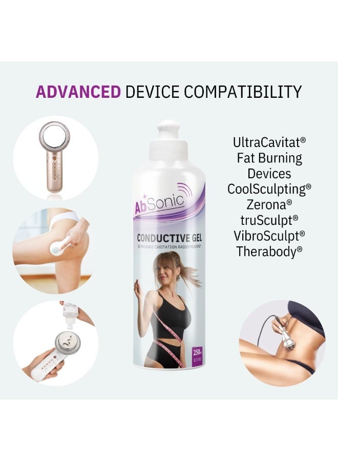 Absonic - Conductive Gel For Electrostimulation, Abdominal Belt, Electrodes, Tens, Ems And Ultrasonic - 2 X 250 Ml - Image 4