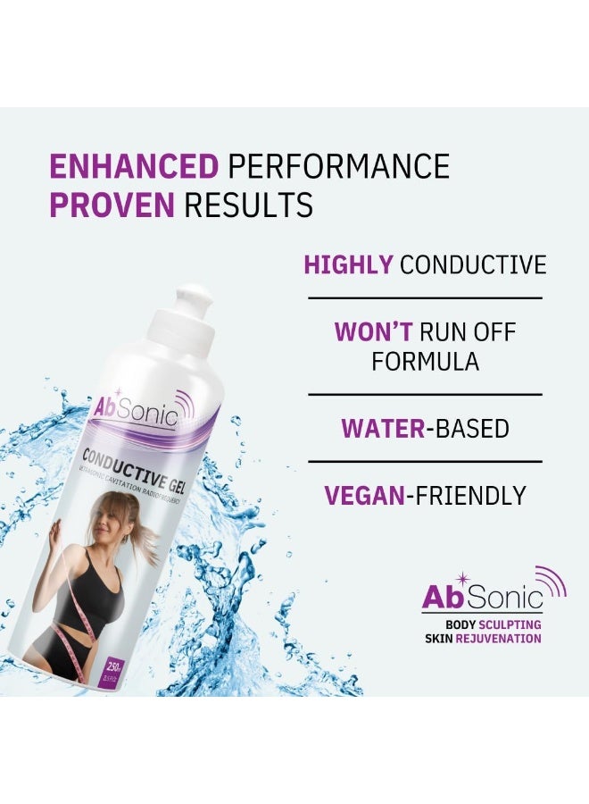 Absonic - Conductive Gel For Electrostimulation, Abdominal Belt, Electrodes, Tens, Ems And Ultrasonic - 2 X 250 Ml - Image 3