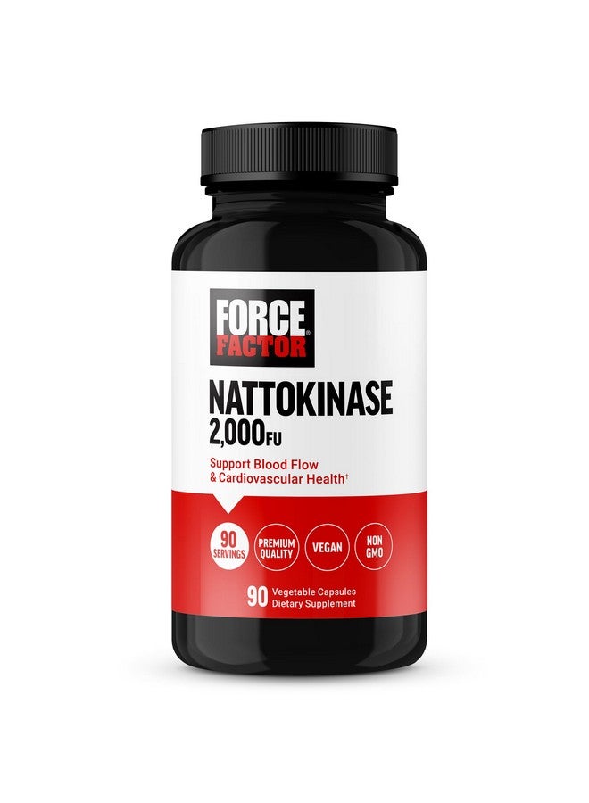 FORCE FACTOR Nattokinase 2000 FU, Nattokinase Supplement for Heart Health and Blood Pressure Health, Blood Circulation Pills, Non-GMO, Vegan, No Gelatin, 90 Vegetable Capsules - Image 1
