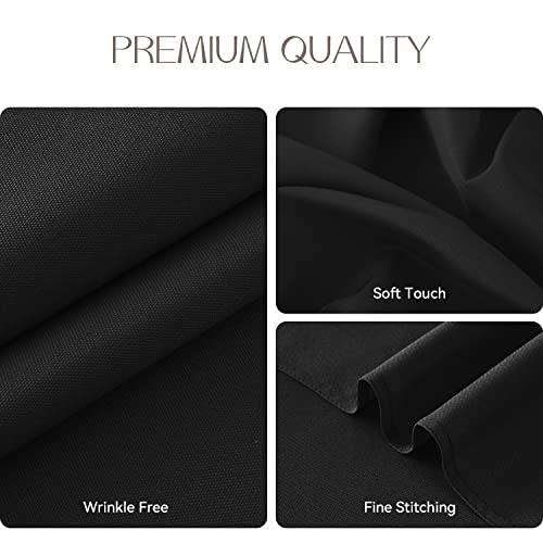 Romanstile Rectangle Tablecloth - Waterproof and Wrinkle Resistant Washable Polyester Table Cloth for Kitchen Dining/Party/Wedding Indoor and Outdoor Use (60 x 84 inch,Black) - Image 5
