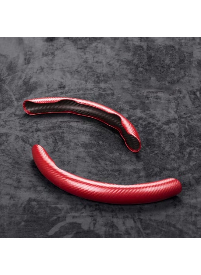 NOVOLAN Car Steering Wheel Cover 4 Seasons Universal Men Carbon Fiber Color Sports Ultra-Thin Non-Slip Card Set Handmade Craftsmanship Summer Handle D Type Easy Installation Comfortable Grip (red) - Image 2
