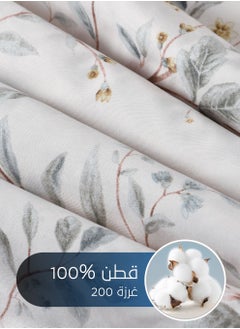 Master Home Textile Cotton Floral Comforter Sets, Fits 200 x 200 cm Double Size Bed, 7 Pcs, 100% Cotton 200 Thread Count, With Removable Filling, Veronica Series  - Image 3