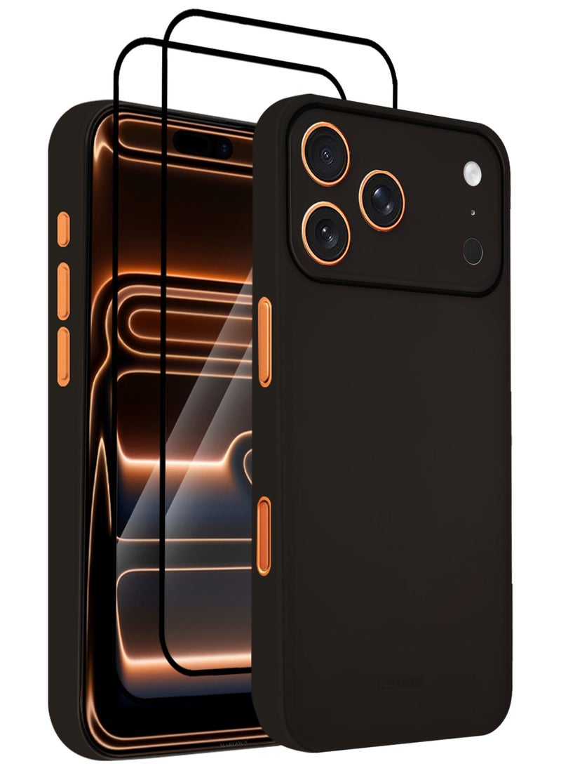 KZDOO 3 Packs Air Skin Case Cover for Apple iPhone 17 Pro Max - Sturdy Back Cover - Durable Thin Case - Drop Protection Cover with Two 3D Screen Protector - Black - Image 1