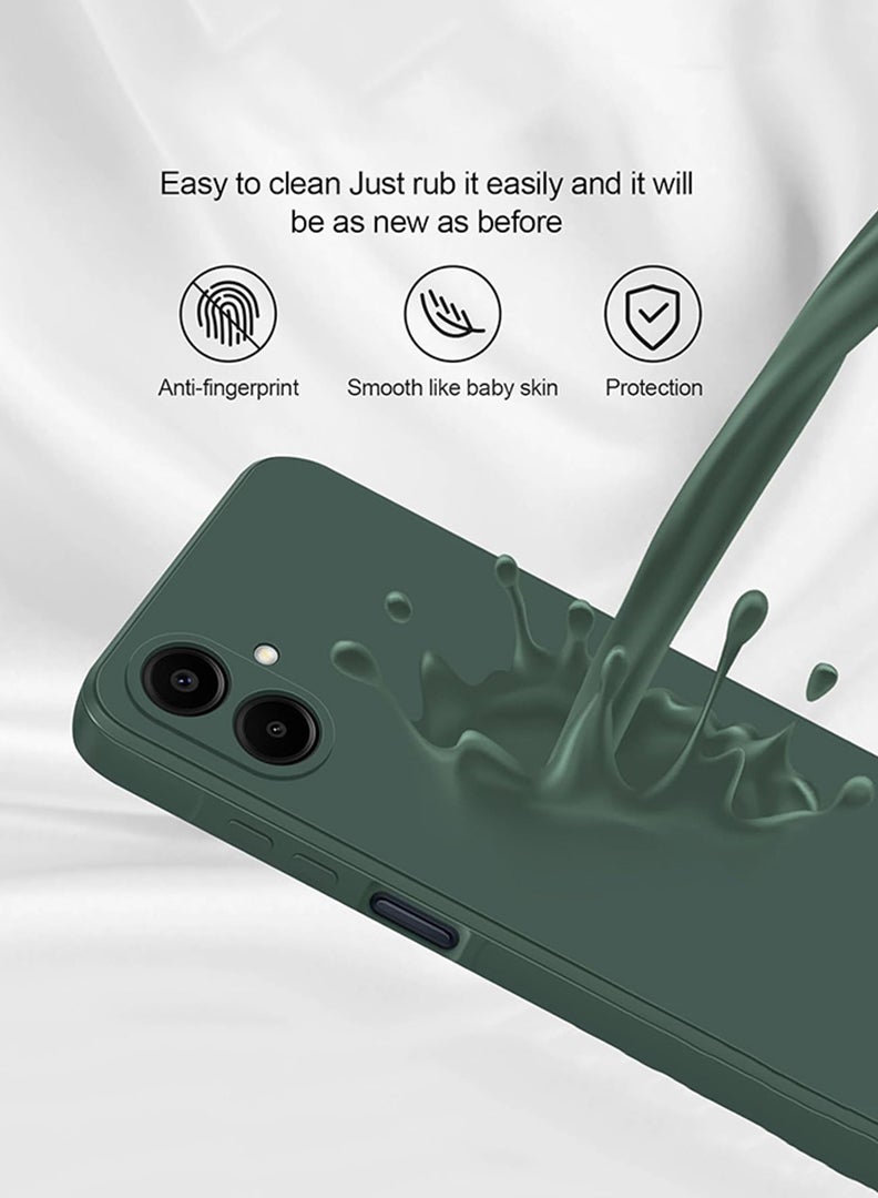 Case Up حافظة متوافقة مع سامسونج جالاكسي A07، سيليكون سائل ناعم ومتميز [بطانة ميكروفايبر مضادة للخدش] غلاف واقي رفيع مضاد للصدمات لهاتف سامسونج جالاكسي A07 2025، أخضر - Image 4