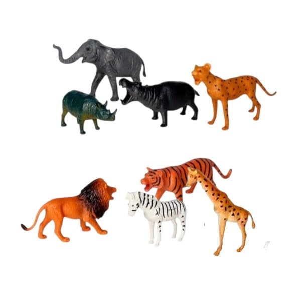SHAKTISM Animal Toy Set, 8 Pieces Wild Jungle Animal Figures, Educational Plastic Toys for Boys & Girls, 3+ Years - Image 4