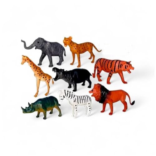 SHAKTISM Animal Toy Set, 8 Pieces Wild Jungle Animal Figures, Educational Plastic Toys for Boys & Girls, 3+ Years - Image 3