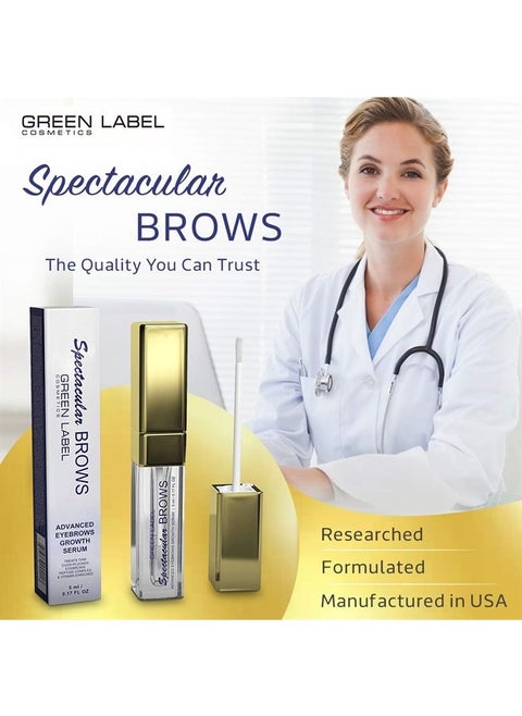 Spectacular BROWS - Brow Enhancer and Brow Growth Serum - Eyebrow Growth Enhancer- Eyebrow Growth Serum with Biotin & Natural Peptides. For Thin, Over-Plucked Eyebrows. Lash & Brow Growth Products