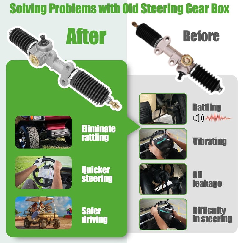 10L0L Golf Cart Steering Gear Box Assembly for Club Car DS 1984-2004 - Image 3