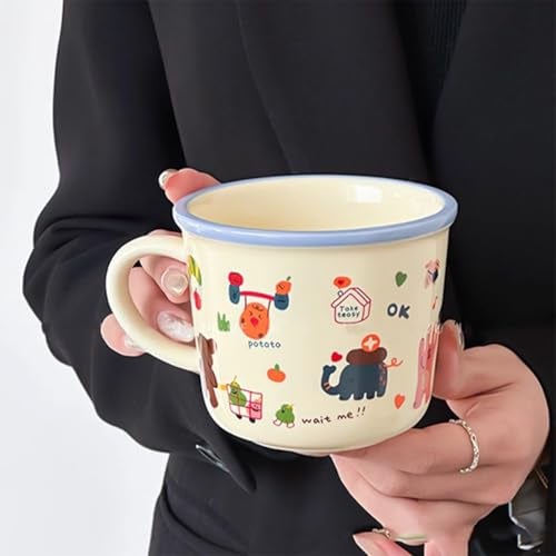Spooky Bear Ceramic Mug – 375ml Cartoon Coffee & Tea Cup with Handle – Colorful Breakfast Cup for Kids, Women, Men – Fun Gift for Birthday, Christmas, Valentine's Day & More (Blue) - Image 2